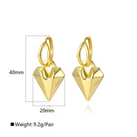 1 Pair Red Heart IG Style Elegant Glam Copper 18K Gold Plated White Gold Plated Polishing Plating Drop Earrings main image 2