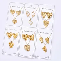Casual Glam Lady 304 Stainless Steel Geometric Heart Shape K Gold Plated Women's Jewelry Set main image 1