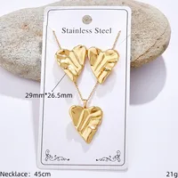 Casual Glam Lady 304 Stainless Steel Geometric Heart Shape K Gold Plated Women's Jewelry Set sku image 6
