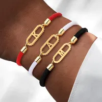 Letter Oval Simple Style Classic Style 304 Stainless Steel Nylon Bracelets Wholesale main image 1
