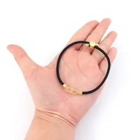 Letter Oval Simple Style Classic Style 304 Stainless Steel Nylon Bracelets Wholesale main image 5