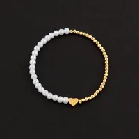 Letra Forma De Corazón Elegante Estilo Simple Estilo Clásico Acero Inoxidable 304 Perla Artificial Cobre Pulsera Venta Al Por Mayor main image 3