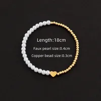 Letter Heart Shape Elegant Simple Style Classic Style 304 Stainless Steel Artificial Pearl Copper Bracelets Wholesale sku image 25