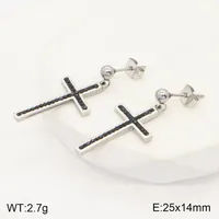 1 Pair Cross Elegant Lady Simple Style 304 Stainless Steel 18K Gold Plated Drop Earrings sku image 4