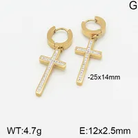 1 Pair Cross Elegant Lady Simple Style 304 Stainless Steel 18K Gold Plated Drop Earrings main image 3