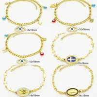 Cross Moon Eye Casual Elegant 18K Gold Plated 304 Stainless Steel Bracelets In Bulk main image 1