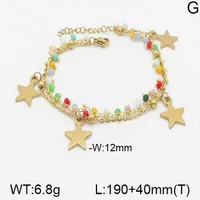 Traverser Lune Œil Décontractée Élégant Plaqué Or 18K Acier Inoxydable 304 Perlé Bracelets De Gros main image 2