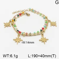 Cruzar Luna Ojo Casual Elegante Chapados En Oro De 18K Acero Inoxidable 304 Con Cuentas Pulsera Venta Al Por Mayor main image 4