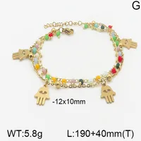 Cross Moon Eye Casual Elegant 18K Gold Plated 304 Stainless Steel Beaded Bracelets Wholesale main image 7