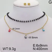 Casual Elegante Lindo Acero Inoxidable 304 Ojo Enchapado Circón Chapados En Oro De 18K Mujeres Conjunto De Joyas main image 4