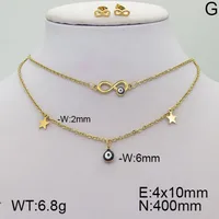 Casual Elegante Lindo Acero Inoxidable 304 Ojo Enchapado Circón Chapados En Oro De 18K Mujeres Conjunto De Joyas main image 5