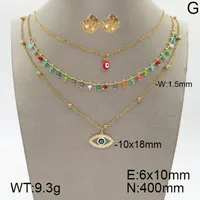 Casual Elegant Cute 304 Stainless Steel Palm Heart Shape Eye Plating Zircon 18K Gold Plated Women's Jewelry Set main image 3