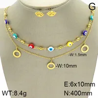Casual Elegant Cute 304 Stainless Steel Eye Plating Zircon 18K Gold Plated Women's Jewelry Set main image 4