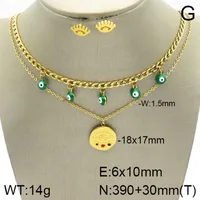 Casual Elegant Cute 304 Stainless Steel Eye Plating Zircon 18K Gold Plated Women's Jewelry Set main image 7