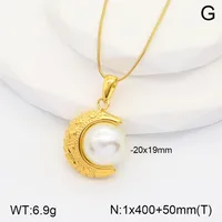 Oval Casual Classic Style Artistic Artificial Pearls 304 Stainless Steel 18K Gold Plated Pendant Necklace Inlay Lobster Trigger Clasp Closure sku image 6