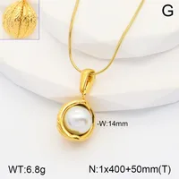 Oval Casual Classic Style Artistic Artificial Pearls 304 Stainless Steel 18K Gold Plated Pendant Necklace Inlay Lobster Trigger Clasp Closure main image 8