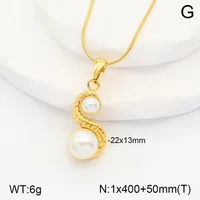 Oval Casual Classic Style Artistic Artificial Pearls 304 Stainless Steel 18K Gold Plated Pendant Necklace Inlay Lobster Trigger Clasp Closure main image 10
