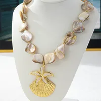 Scallop Starfish Marine Style Alloy Shell Pendant Necklace Wholesale main image 4