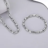 Hip Hop Style Classique Acier Au Titane Géométrique Hommes Bracelets Collier main image 1