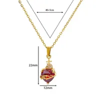 Cross Heart Shape Flower IG Style Zircon 304 Stainless Steel Alloy Pendant Necklace Wholesale main image 4