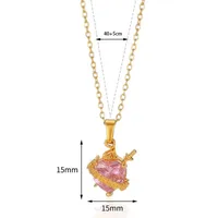 Cross Heart Shape Flower IG Style Zircon 304 Stainless Steel Alloy Pendant Necklace Wholesale sku image 7