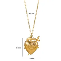 Cross Heart Shape Flower IG Style Zircon 304 Stainless Steel Alloy Pendant Necklace Wholesale main image 3