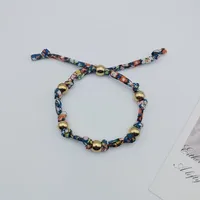 Impression Fleur Rétro Bohémien Chiffon Acier Au Titane Bracelets De Gros main image 4