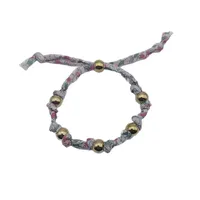 Impression Fleur Rétro Bohémien Chiffon Acier Au Titane Bracelets De Gros main image 5
