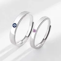 Geometric 925 Sterling Silver Zircon Open Rings main image 3