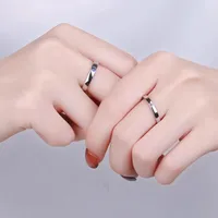 Geometric 925 Sterling Silver Zircon Open Rings main image 2