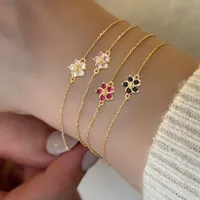 Peach Blossom Cute Simple Style Commute Artificial Crystal 201 Stainless Steel Artificial Crystal Copper Bracelets Wholesale main image 1