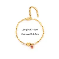 Letter Heart Shape Simple Style Classic Style Zircon 201 Stainless Steel 304 Stainless Steel Artificial Crystal Bracelets Wholesale sku image 21
