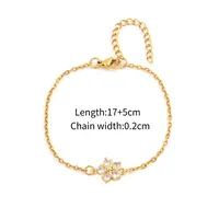 Peach Blossom Cute Simple Style Commute Artificial Crystal 201 Stainless Steel Artificial Crystal Copper Bracelets Wholesale sku image 1