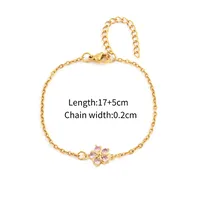 Peach Blossom Cute Simple Style Commute Artificial Crystal 201 Stainless Steel Artificial Crystal Copper Bracelets Wholesale sku image 2