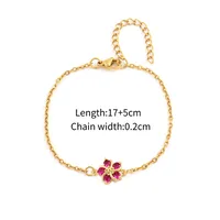 Peach Blossom Cute Simple Style Commute Artificial Crystal 201 Stainless Steel Artificial Crystal Copper Bracelets Wholesale sku image 4