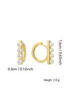 1 Pair Solid Color Shiny 925 Sterling Silver Copper Pearl Earrings main image 2