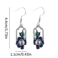 1 Paire Creux Fleur Élégant Rétro Femme Alliage Boucles D'oreilles main image 2