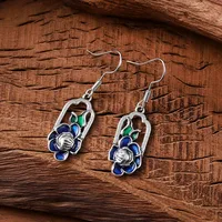 1 Paire Creux Fleur Élégant Rétro Femme Alliage Boucles D'oreilles main image 7