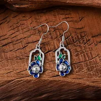 1 Paire Creux Fleur Élégant Rétro Femme Alliage Boucles D'oreilles main image 6