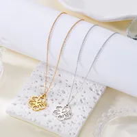 Flower Modern Style Simple Style 304 Stainless Steel Pendant Necklace Plating Lobster Trigger Clasp Closure main image 3