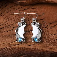 1 Paire Lune Élégant Rétro Femme Alliage Boucles D'oreilles main image 9