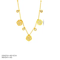 Casual Commute 304 Stainless Steel Camellia 18K Gold Plated Women's Jewelry Set main image 2