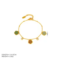 Casual Commute 304 Stainless Steel Camellia 18K Gold Plated Women's Jewelry Set main image 7