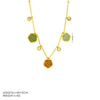 Casual Commute 304 Stainless Steel Camellia 18K Gold Plated Women's Jewelry Set sku image 10