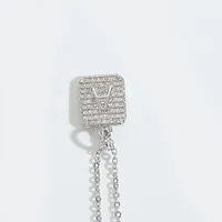 Letter Casual Elegant Lady Zircon Copper 14K Gold Plated Pendant Necklace Inlay Lobster Trigger Clasp Closure sku image 1