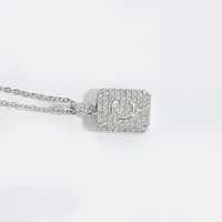 Letter Casual Elegant Lady Zircon Copper 14K Gold Plated Pendant Necklace Inlay Lobster Trigger Clasp Closure sku image 3