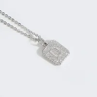 Letter Casual Elegant Lady Zircon Copper 14K Gold Plated Pendant Necklace Inlay Lobster Trigger Clasp Closure sku image 4