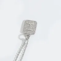 Letter Casual Elegant Lady Zircon Copper 14K Gold Plated Pendant Necklace Inlay Lobster Trigger Clasp Closure sku image 9