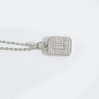 Letter Casual Elegant Lady Zircon Copper 14K Gold Plated Pendant Necklace Inlay Lobster Trigger Clasp Closure sku image 12