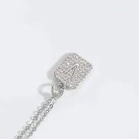 Letter Casual Elegant Lady Zircon Copper 14K Gold Plated Pendant Necklace Inlay Lobster Trigger Clasp Closure sku image 22